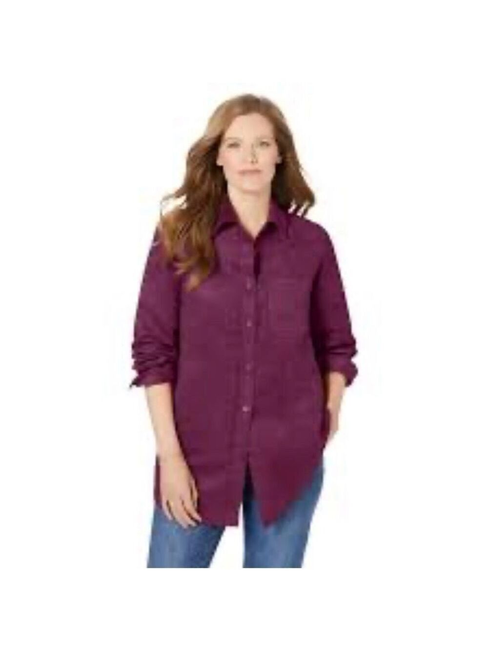 Women’s White Stag Vintage Burgundy Button Down Long Sleeve Shirt Size Medium!